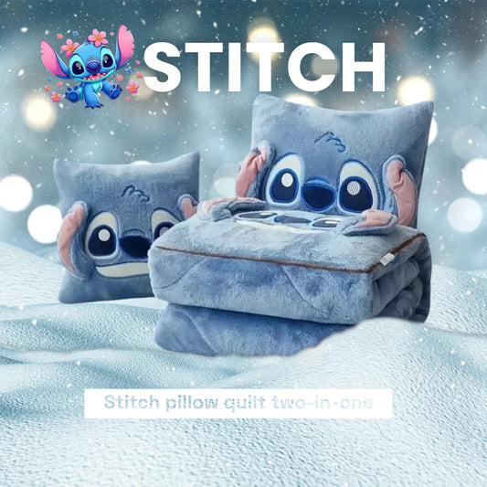 Image of the Stitch Pillow Blanket 2-in-1, a versatile product featuring a cute Stitch design that functions as both a pillow and a blanket